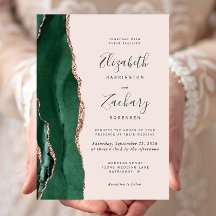 Boda Chic Verde Esmeralda Rosa Dorado Ágata Rubor