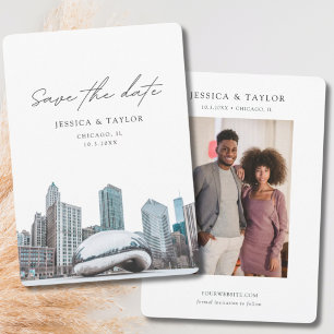 Invitación Boda Chicago Save the Date Downtown Chicago