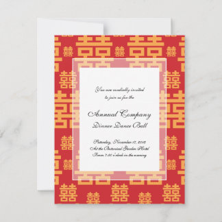 Invitación Boda china o doble felicidad de compromiso