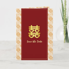 Invitación Boda chino bilingüe peranakan doblado