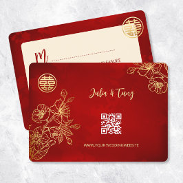 Invitación Boda chino de Floral Line Art RSVP