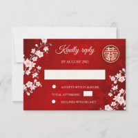 Boda chino Dusty PInk Cherry Blossom Red RSVP