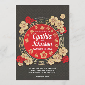 Invitación Boda chino floral