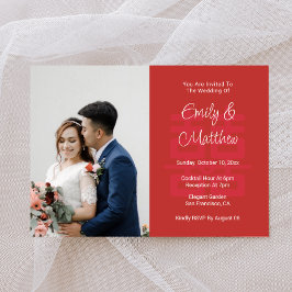 Invitación Boda chino pareja foto amor knot double xi
