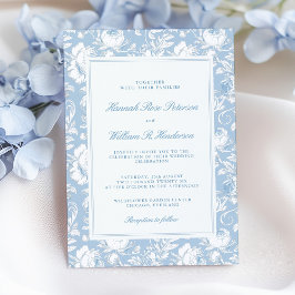 Invitación Boda Chinoiserie Algo Azul
