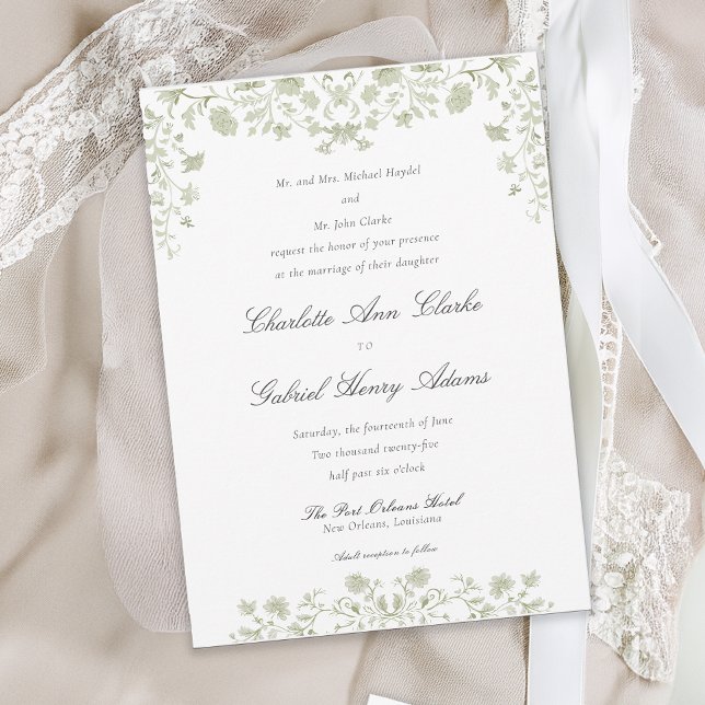 Invitación Boda Chinoiserie de primavera floral (Subido por el creador)