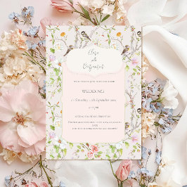 Invitación Boda Chinoiserie floral rosa