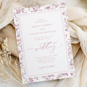 Invitación Boda Chinoiserie Rosa Polvorienta