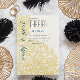 Invitación Boda Chrysanthumum amarillo