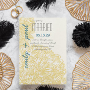 Invitación Boda Chrysanthumum amarillo
