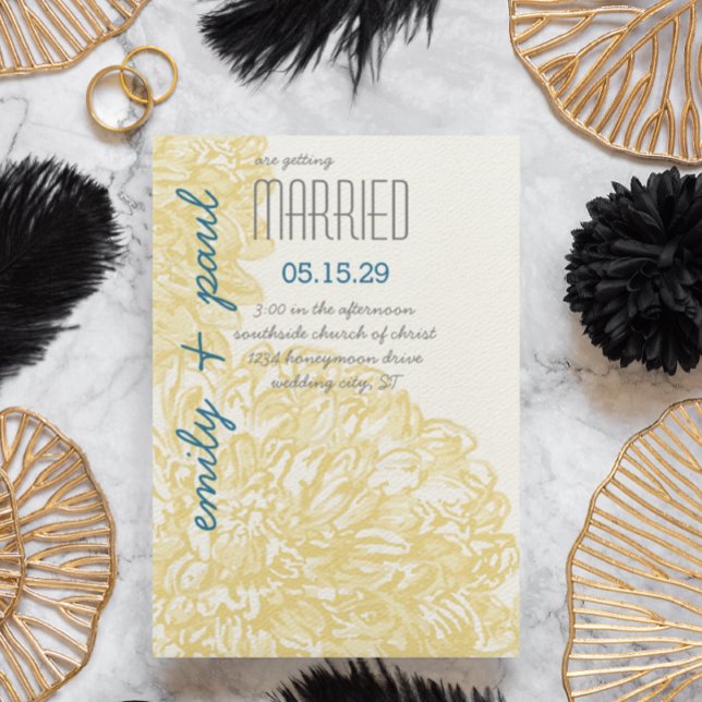 Invitación Boda Chrysanthumum amarillo (Subido por el creador)
