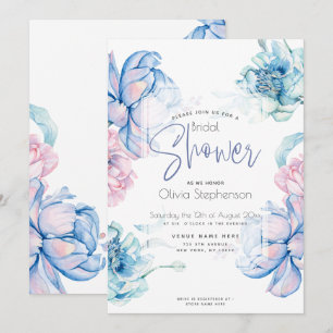 Invitación Boda   Cielos azules y peonetas rosadas de búfalo