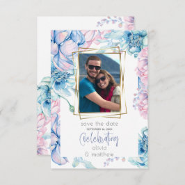 Invitación Boda | Cielos azules y peonetas rosadas de búfalo