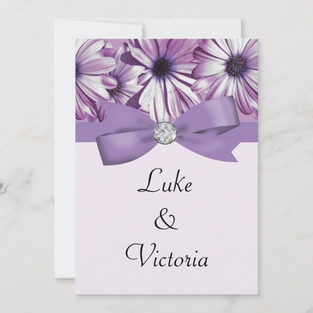 Invitación Boda Cinta y Cinta de Lavanda (Anverso)