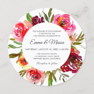 Invitación Boda circular de Romance radiante