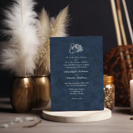 Invitación Boda Cisne Blanco Azul Marino