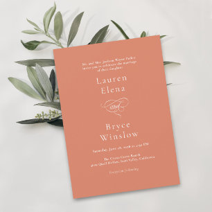 Invitación Boda Citrus Grove Naranja simple y negrita mínima