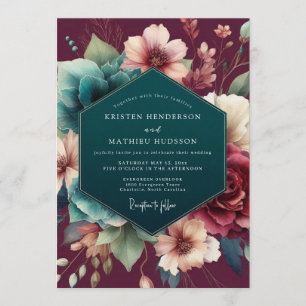 Invitación Boda Claret Teal Dutch Masters