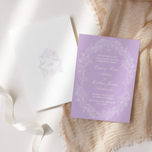 Invitación Boda Clásica Antigua Victoriana Violeta Regencia