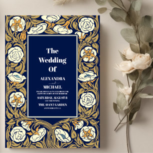 Invitación Boda Clásica Art Nouveau de Azul