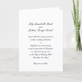 Invitación Boda Clásica Atemporal en Blanco y Negro