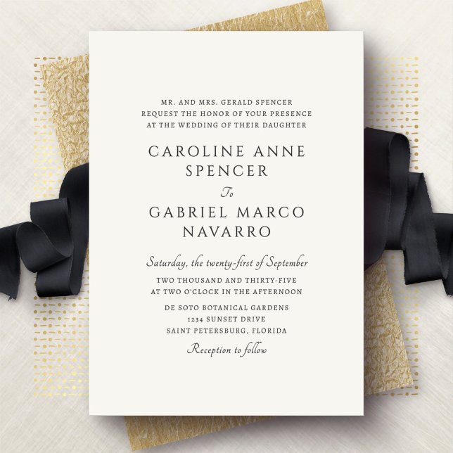 Invitación Boda Clásica Atemporal Tradicional (Subido por el creador)