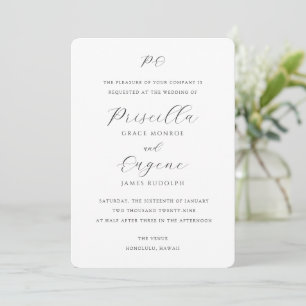 Invitación Boda Clásica con Monograma Elegante