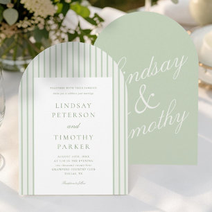 Invitación Boda Clásica con Raya Verde