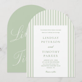 Invitación Boda Clásica con Raya Verde