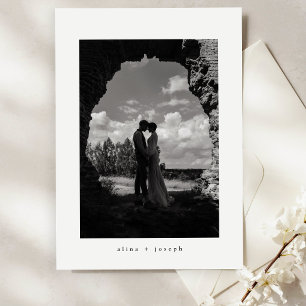 Invitación Boda Clásica de Fotos Negras Elegantes Modernas