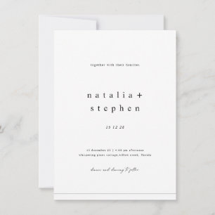 Invitación Boda Clásica de Fotos Negras Elegantes Modernas