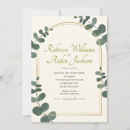 Invitación Boda Clásica de Marfil y Oro Rosa