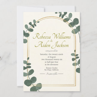 Invitación Boda Clásica de Marfil y Oro Rosa