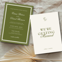 Boda Clásica de Verde Oliva y Marfil
