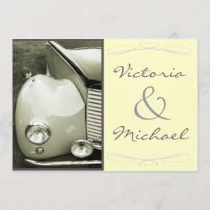 Invitación Boda clásica del motor del vintage