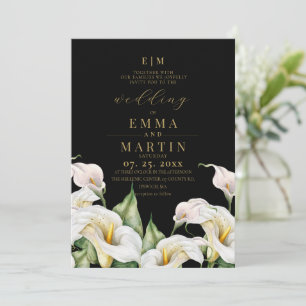 Invitación Boda clásica elegante acuarela cala blanca