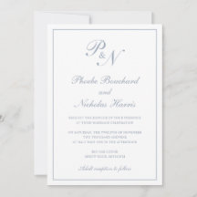 Boda Clásica Elegante Azul Polvoriento