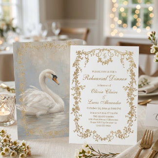 Invitación Boda clásica elegante blanca y dorada real