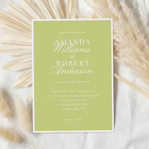 Invitación Boda Clásica Elegante Citrus Verde Dinero Antiguo