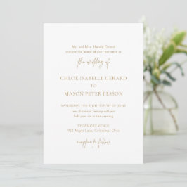 Invitación Boda clásica elegante de oro