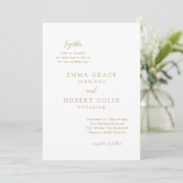 Invitación Boda clásica elegante de oro