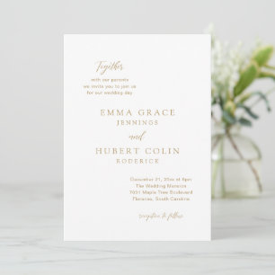 Invitación Boda clásica elegante de oro