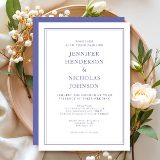 Invitación Boda clásica elegante de púrpura y blanco