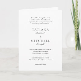 Invitación Boda clásica elegante en blanco y negro