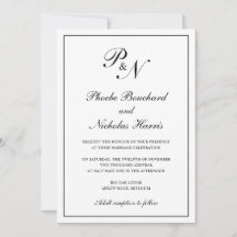 Boda clásica elegante en blanco y negro