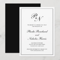 Boda clásica elegante en blanco y negro