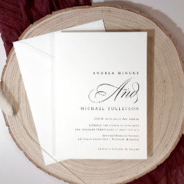 Invitación Boda Clásica Elegante en Negro y Blanco