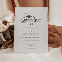 Boda Clásica Elegante en Negro y Blanco con Letra