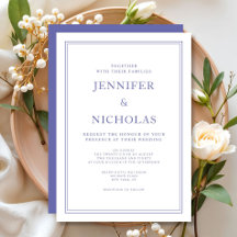 Boda clásica elegante púrpura y blanca