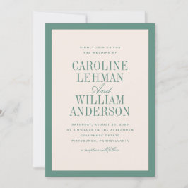 Invitación Boda clásica elegante verde claro